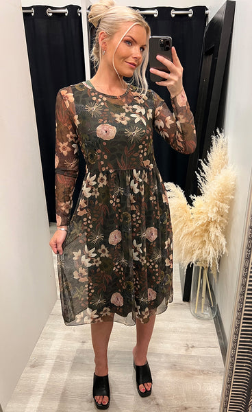 Zoe kjóll - floral/green