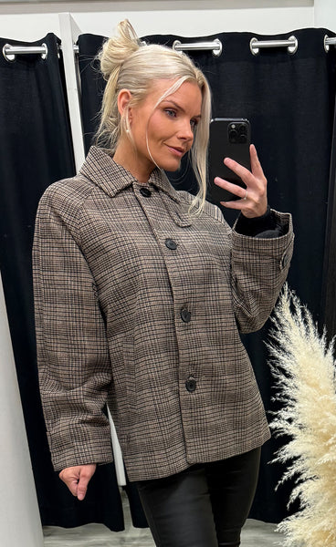 SP Caleb midi jacket - brown check