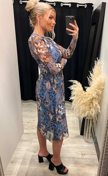 Zoe kjóll - floral/azure