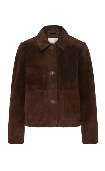 ICHI Livia suede jacket - coffee bean