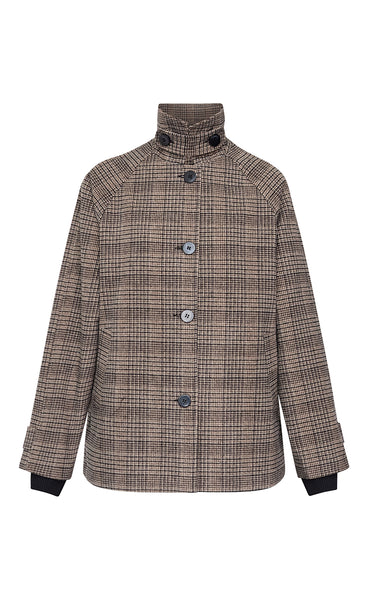 SP Caleb midi jacket - brown check