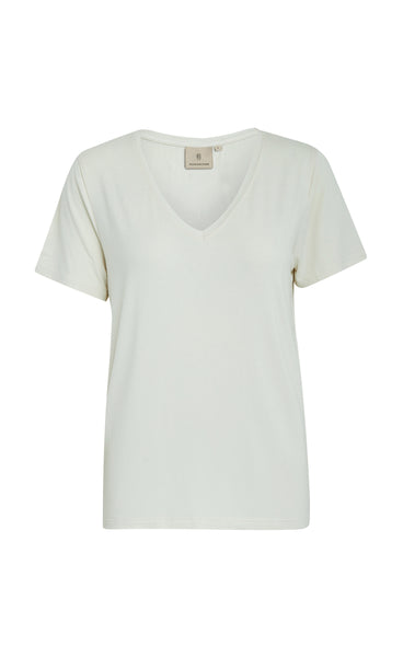 Samantha v-neck tee - gardenia