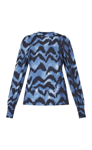 Vya top - blue zigzag