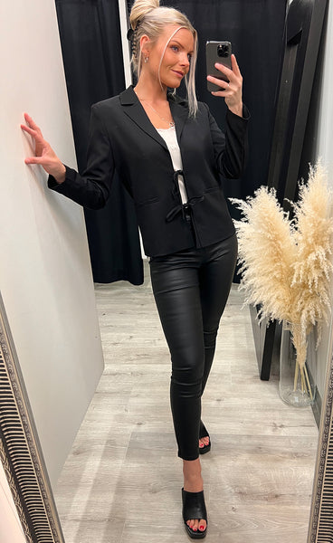 Vagna bow blazer - black