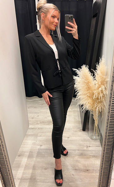 Vagna bow blazer - black