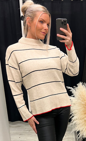 Miba loose pullover - bamboo/black