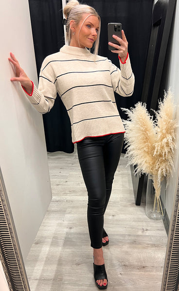 Miba loose pullover - bamboo/black