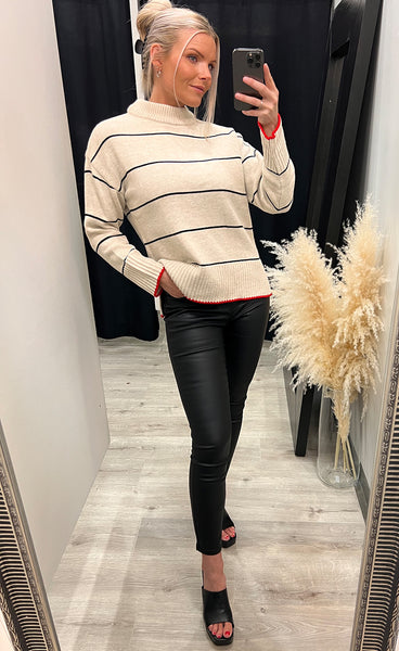 Miba loose pullover - bamboo/black