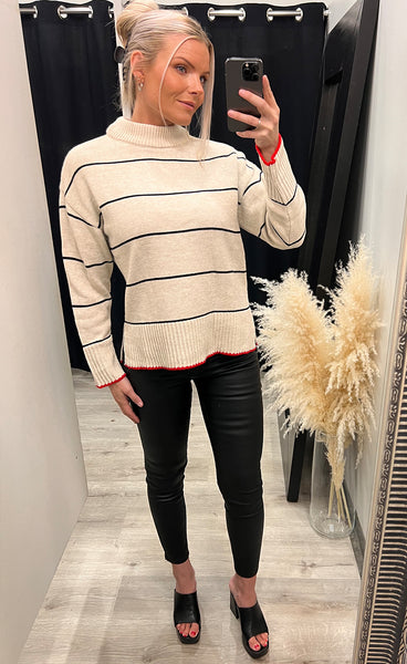 Miba loose pullover - bamboo/black