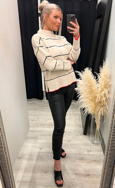 Miba loose pullover - bamboo/black