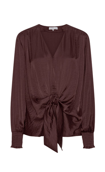 Karina satin blouse - bordeaux