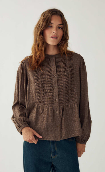 NOELLA N-Loulou LS blouse - morel