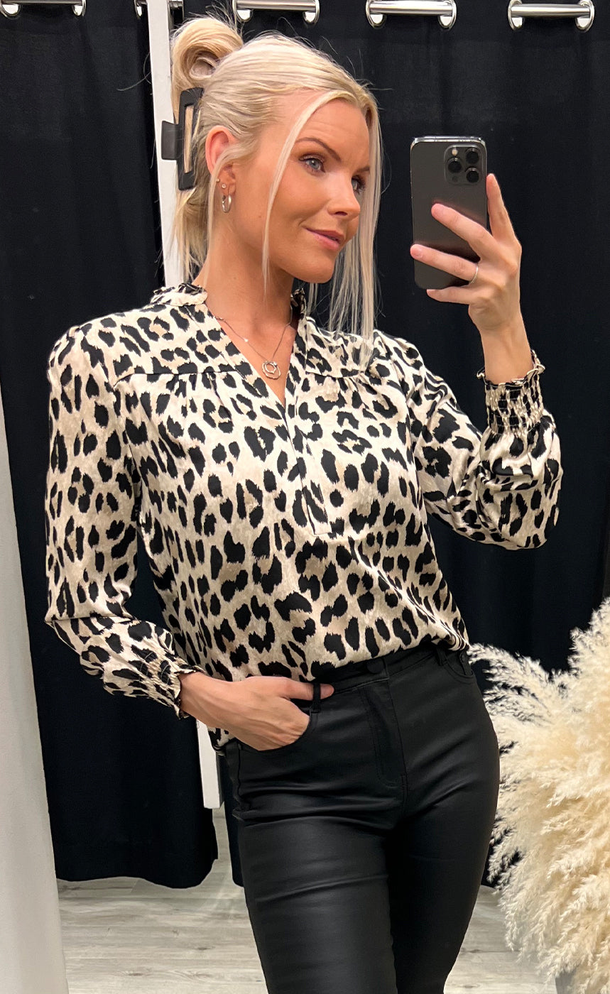 Asta blouse - brown leo