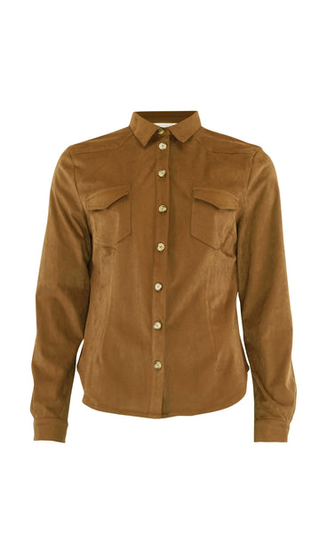 Ronja suede shirt - cognac