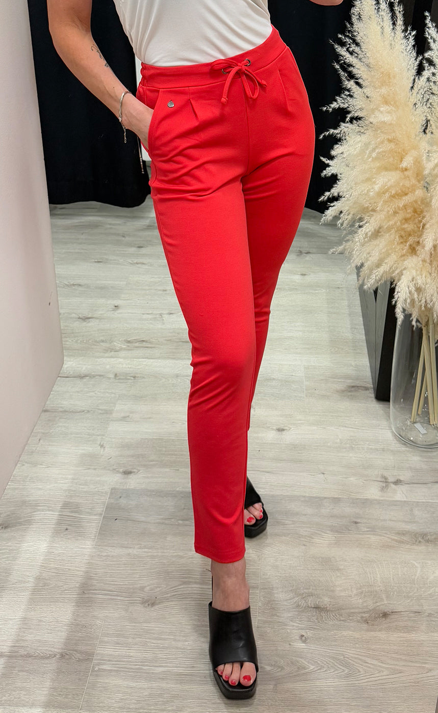 FRANSA stretch pants - coral