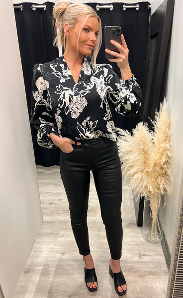 Holmine blouse - black mix
