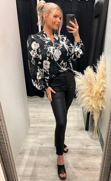 Holmine blouse - black mix