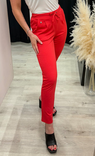 FRANSA stretch pants - coral