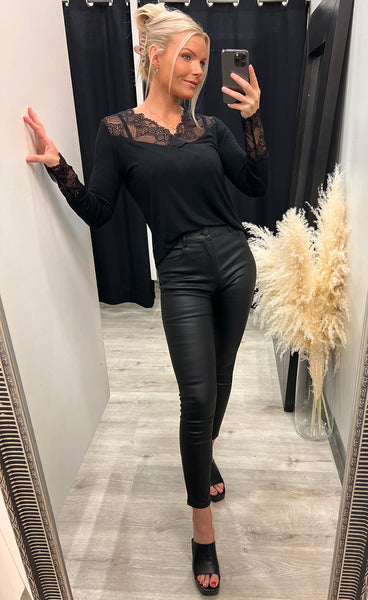 Mabel lace blouse - black
