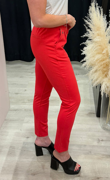 FRANSA stretch pants - coral