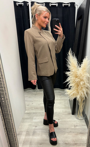 SP Viksa high blazer - dark sand melange
