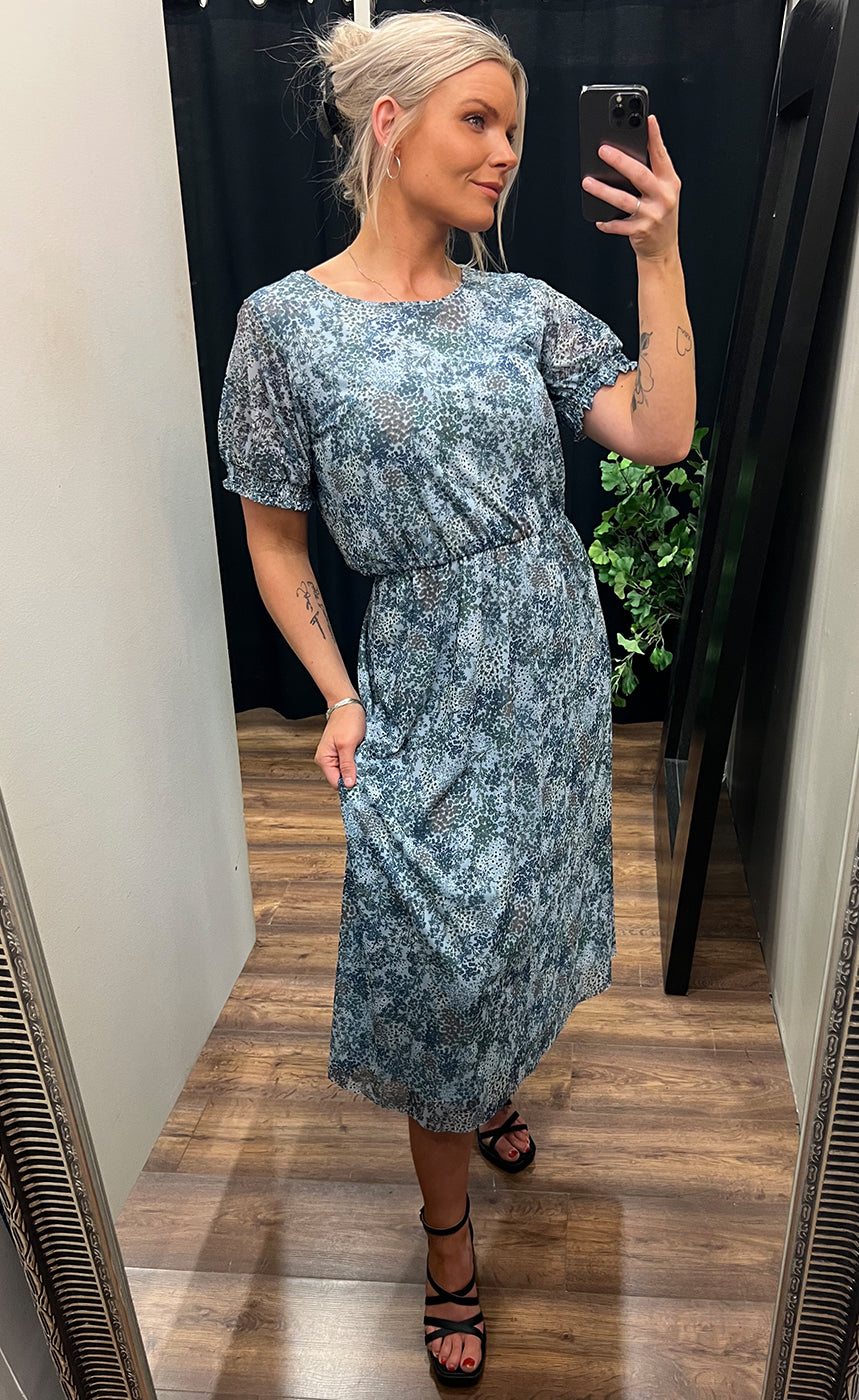 Mesh dress - navy mix