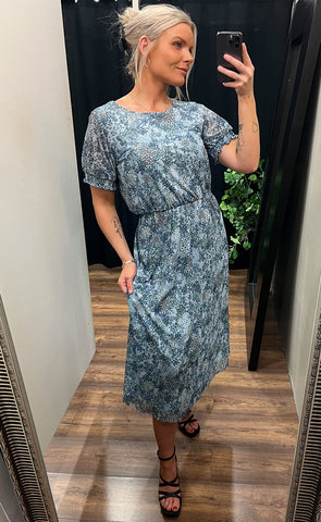 Mesh dress - navy mix