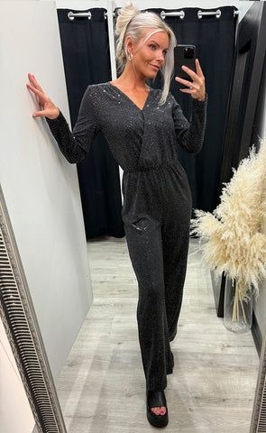 Nelenia jumpsuit - black glitter