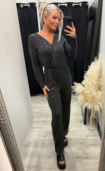 Nelenia jumpsuit - black glitter