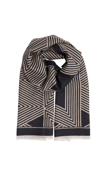 Vibi geometric scarf - black mix
