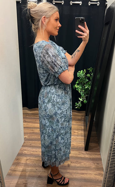 Mesh dress - navy mix