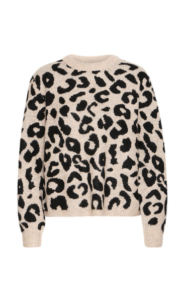 Minya leopard jumper - black mix