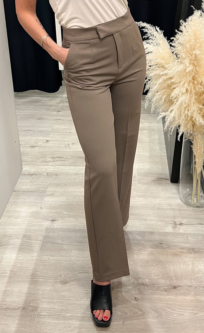 Ellan wide pants - walnut