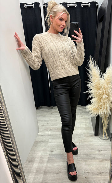 NOELLA N-Morgana knit - beige melange
