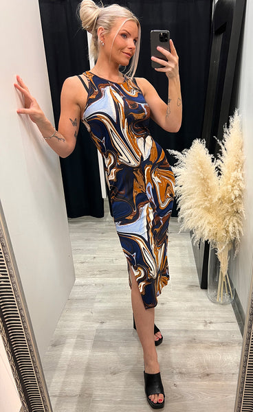 Selma dress - marble blue