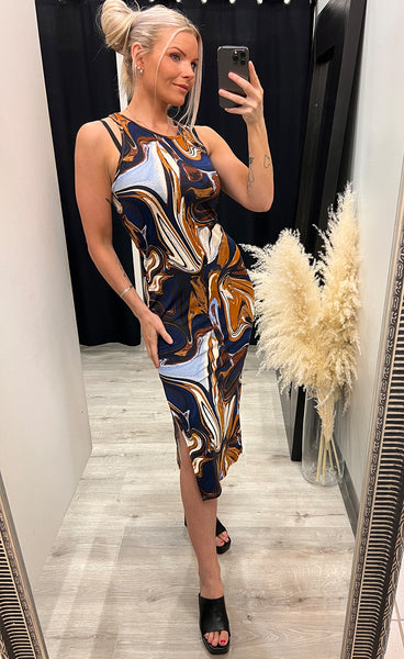 Selma dress - marble blue