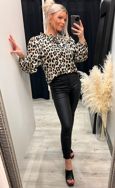 Leopard blouse 6527 - brown/black