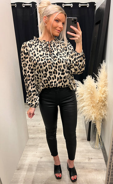 Leopard blouse 6527 - brown/black