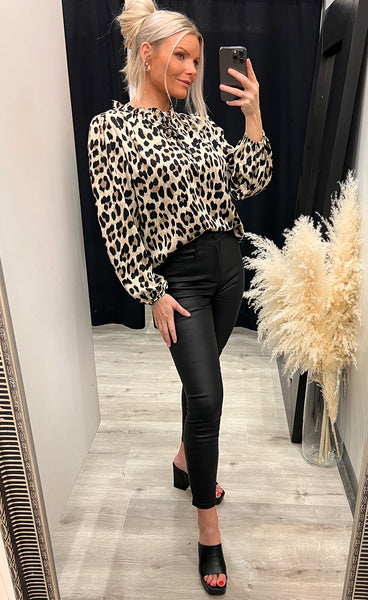 Leopard blouse 6527 - brown/black