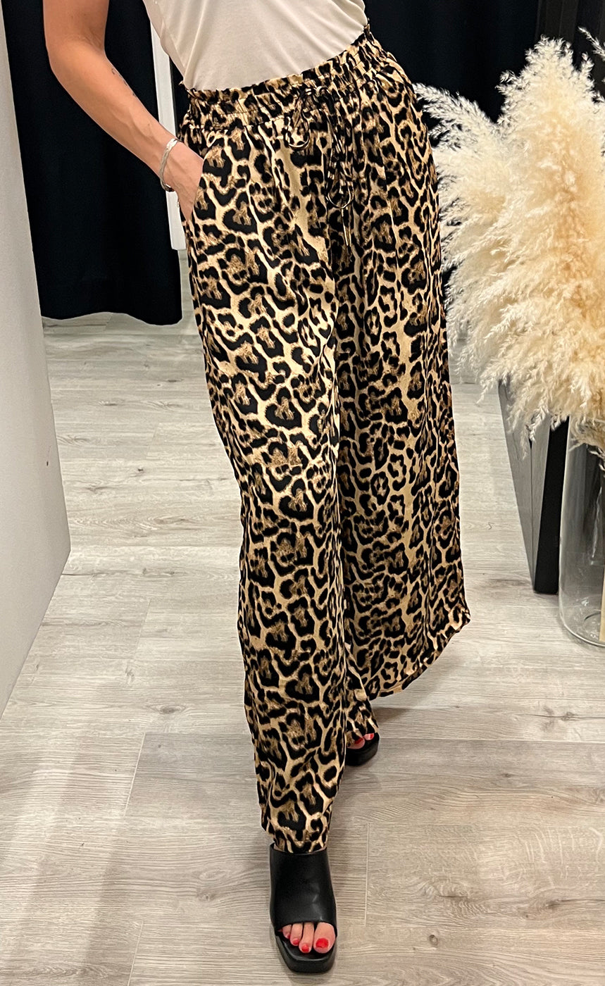 Satin pants - leopard
