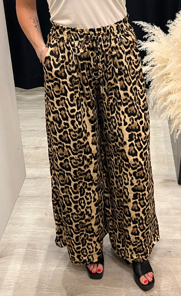 Satin pants - leopard