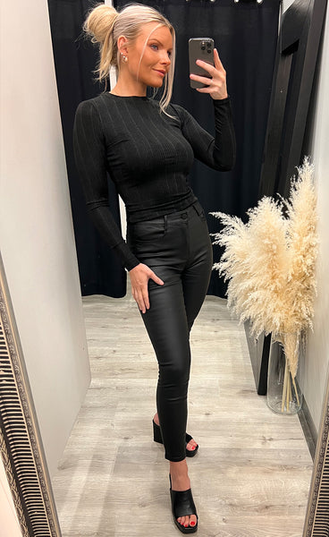 Glitter top 8959 - black