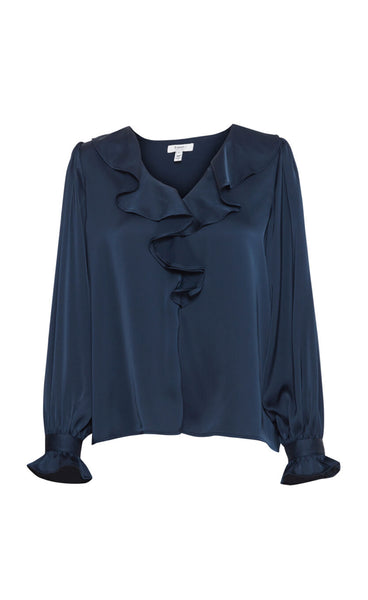 Flair frill blouse - navy