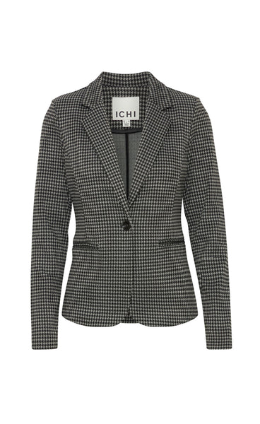 Kate houndstooth blazer - black/grey