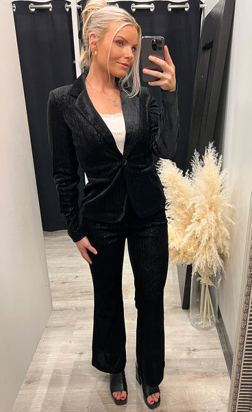 Kate glamour blazer - black glitter
