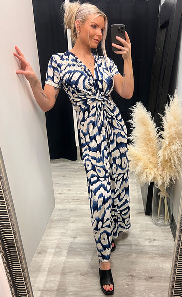 Alana dress - navy/cream