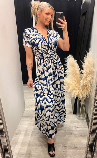 Alana dress - navy/cream