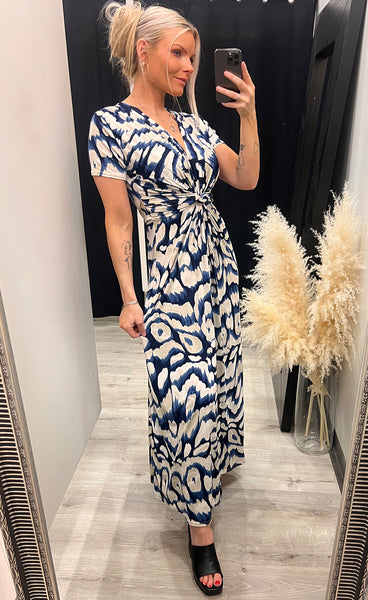 Alana dress - navy/cream