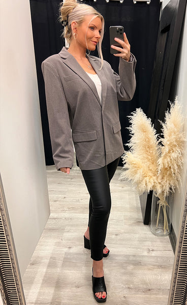 Dyanna blazer - dark brown stripe