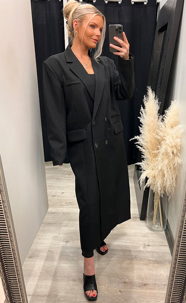 Magda oversized coat - black